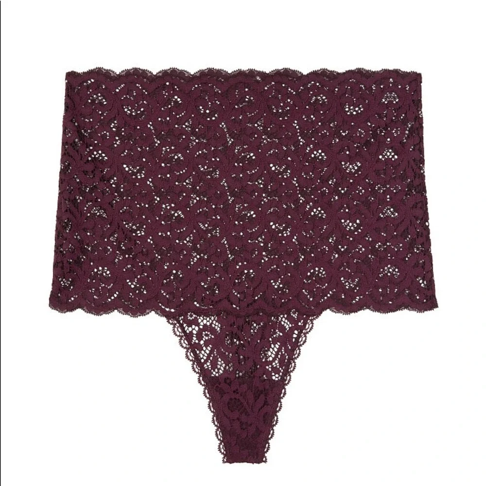 Victoria’s Secret Dream Angels Athena High Waist Lace Thong Panty Violet M NEW